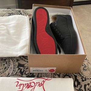 Christian Louboutin black tennis shoes .size 38 only worn once